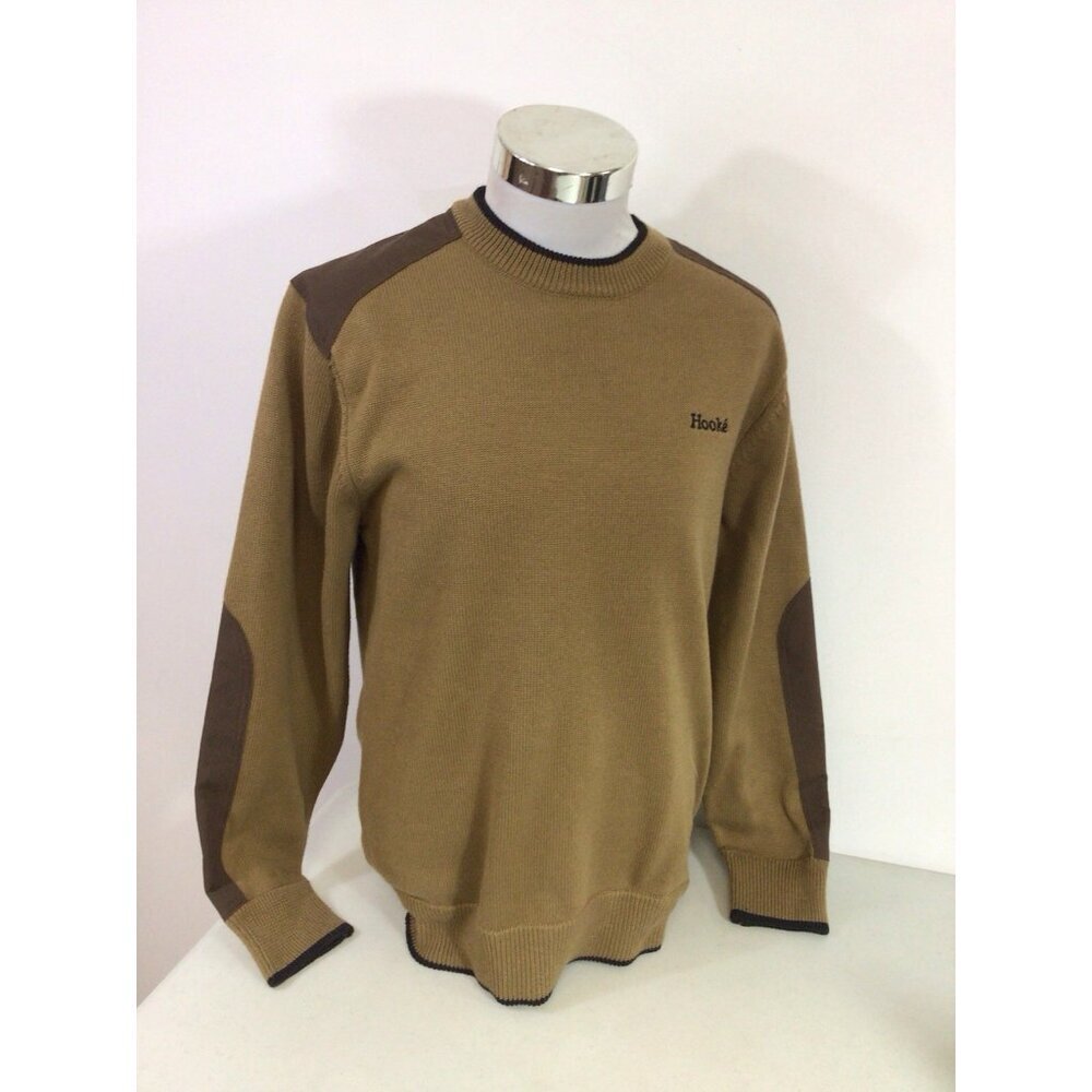 Hooke Prospector Sweater Cotton Reinforced Elbows Made in Canada Mens Medium
